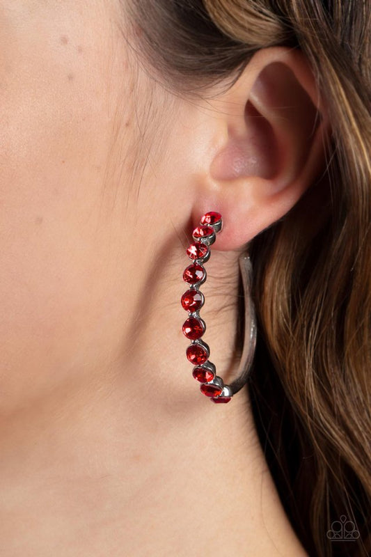 Photo Finish - Red - Paparazzi Earring Image