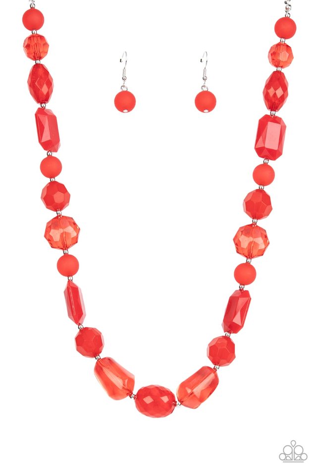 Paparazzi red sale acrylic necklace