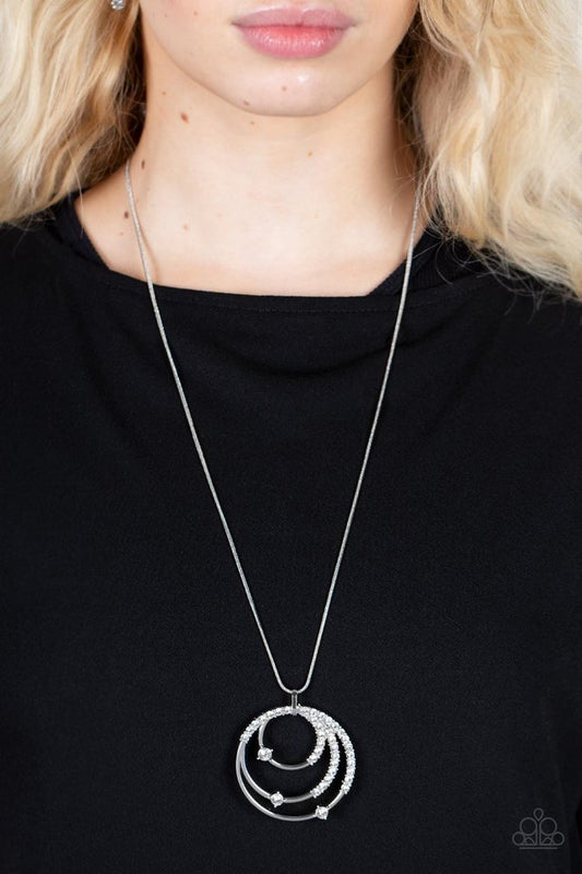 ​Ecliptic Elegance - White - Paparazzi Necklace Image