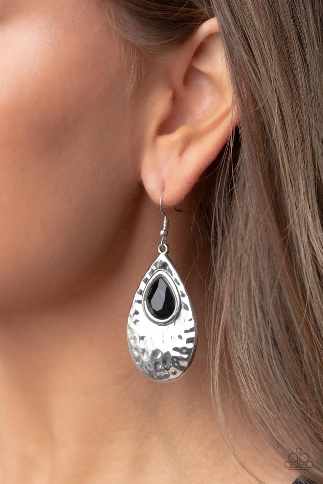 Tranquil Trove - Black - Paparazzi Earring Image