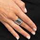 Brilliantly Bordered - White - Paparazzi Ring Image