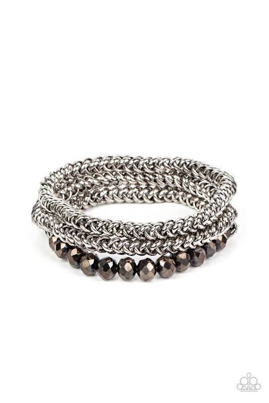 Gutsy and Glitzy - Silver - Paparazzi Bracelet Image