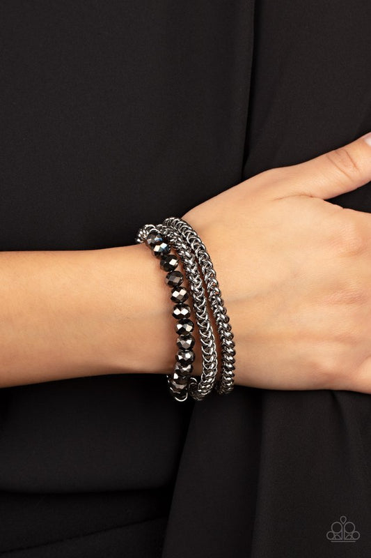 Gutsy and Glitzy - Silver - Paparazzi Bracelet Image