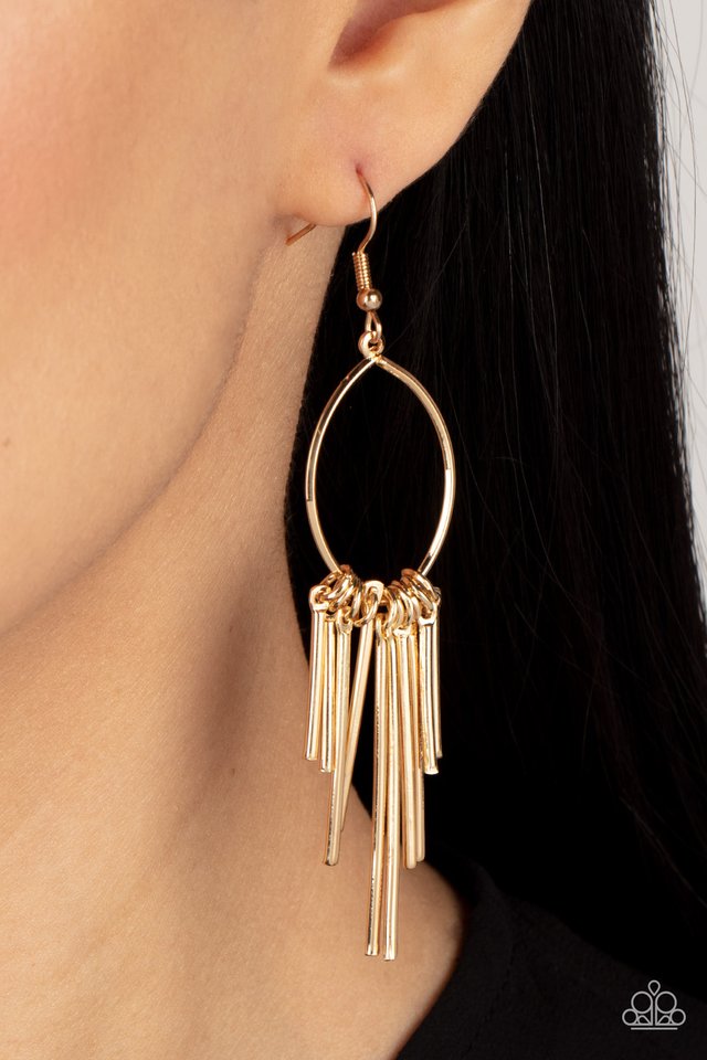 ​Mood Swing - Gold - Paparazzi Earring Image