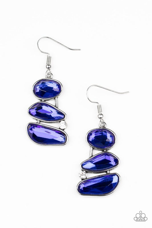 Gem Galaxy - Blue - Paparazzi Earring Image