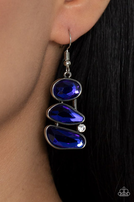 Gem Galaxy - Blue - Paparazzi Earring Image