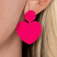 Just a Little Crush - Pink - Paparazzi Earring Image