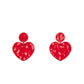 Just a Little Crush - Red - Paparazzi Earring Image