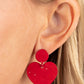 Just a Little Crush - Red - Paparazzi Earring Image