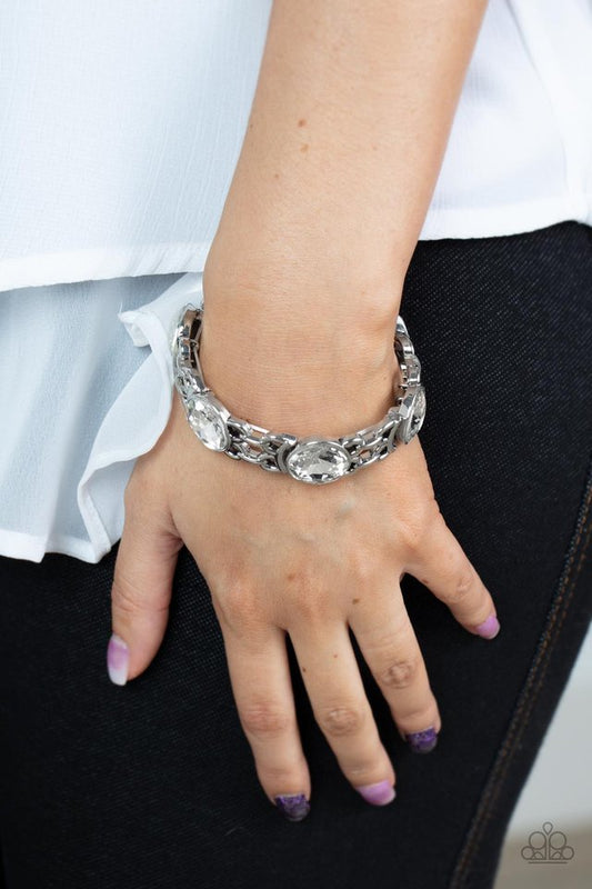 Devoted to Drama - White - Paparazzi Bracelet Image