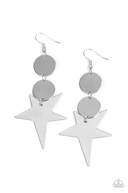 Star Bizarre - Silver - Paparazzi Earring Image