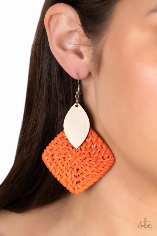 ​Sabbatical WEAVE - Orange - Paparazzi Earring Image