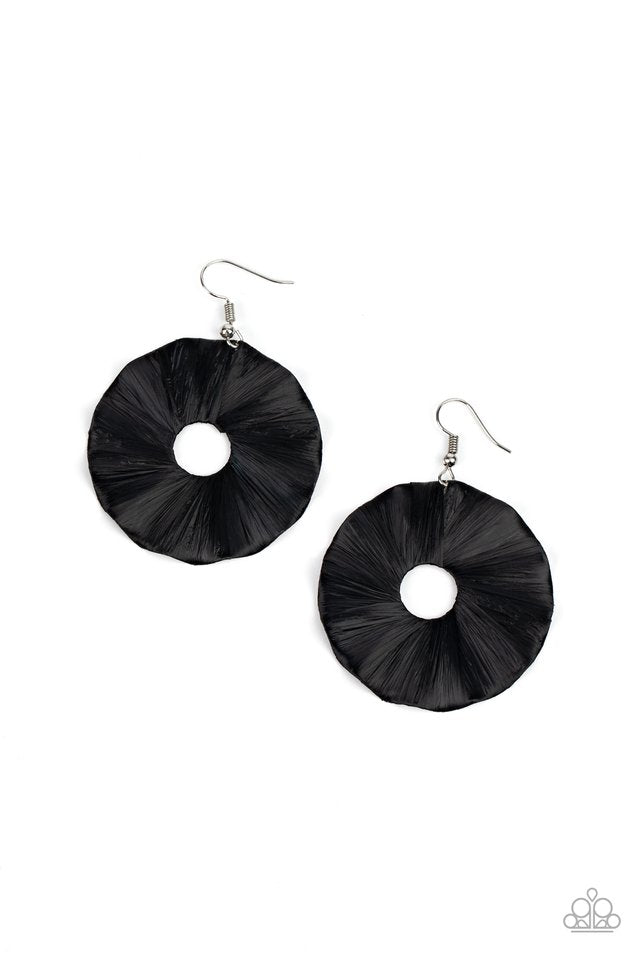 Fan the Breeze - Black - Paparazzi Earring Image