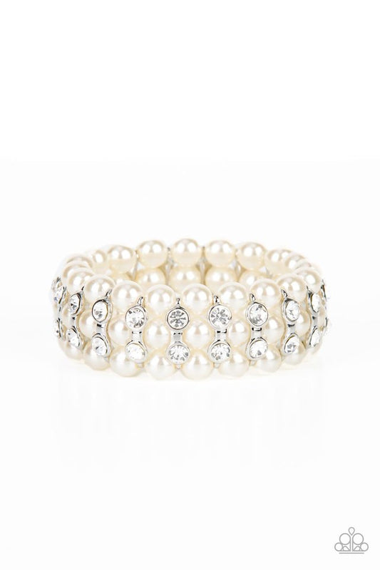 ​Eiffel Tower Elegance - White - Paparazzi Bracelet Image