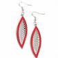 Leather Lagoon - Red - Paparazzi Earring Image