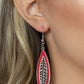 Leather Lagoon - Red - Paparazzi Earring Image