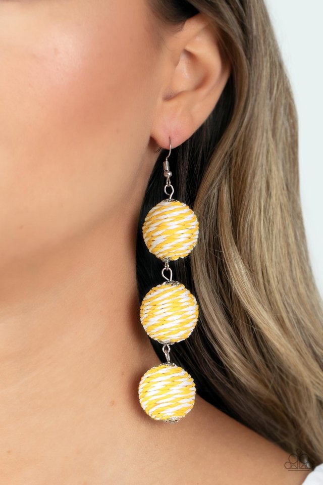 ​Laguna Lanterns - Yellow - Paparazzi Earring Image