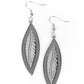 Leather Lagoon - Silver - Paparazzi Earring Image