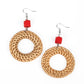 ​Wildly Wicker - Red - Paparazzi Earring Image