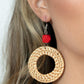 ​Wildly Wicker - Red - Paparazzi Earring Image