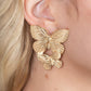 ​Blushing Butterflies - Gold - Paparazzi Earring Image