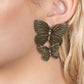 ​Blushing Butterflies - Brass - Paparazzi Earring Image