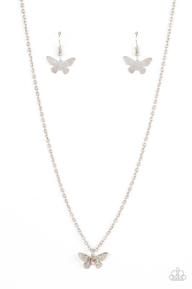 Flutter Love - Pink - Paparazzi Necklace Image