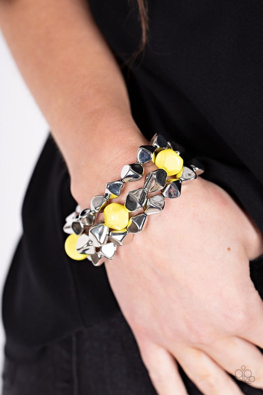 ​A Perfect TENACIOUS - Yellow - Paparazzi Bracelet Image