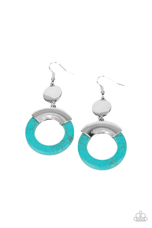 ​ENTRADA at Your Own Risk - Blue - Paparazzi Earring Image