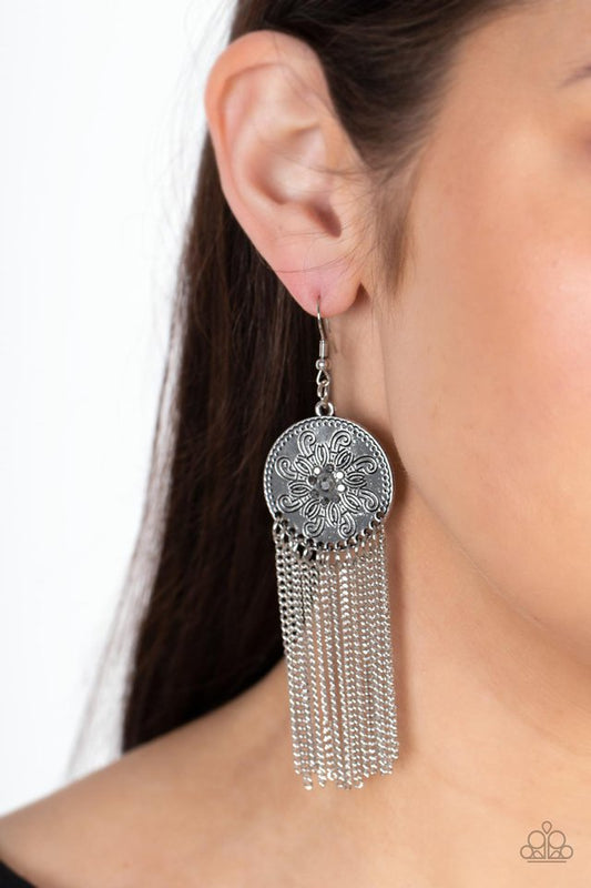 Fringe Control - Silver - Paparazzi Earring Image