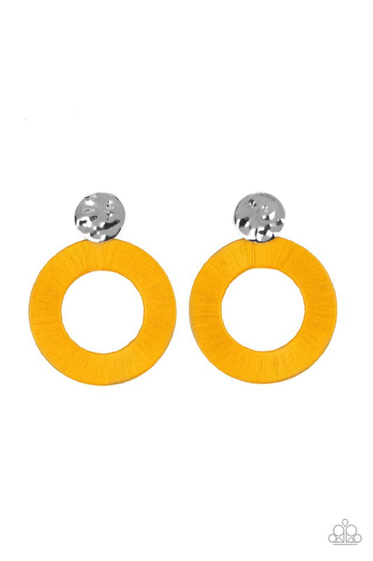 ​Strategically Sassy - Yellow - Paparazzi Earring Image