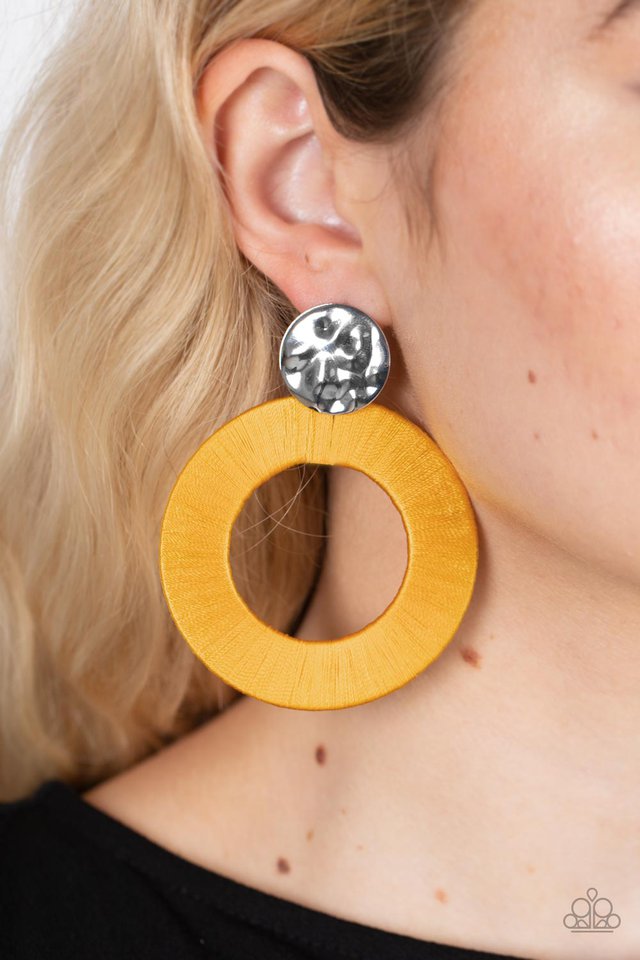 ​Strategically Sassy - Yellow - Paparazzi Earring Image