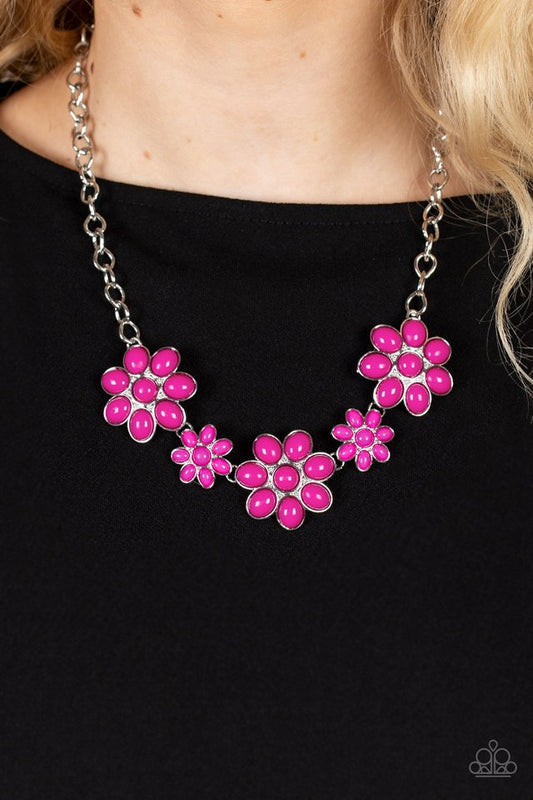 ​Flamboyantly Flowering - Pink - Paparazzi Necklace Image