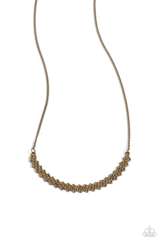 Dicey Demure - Brass - Paparazzi Necklace Image