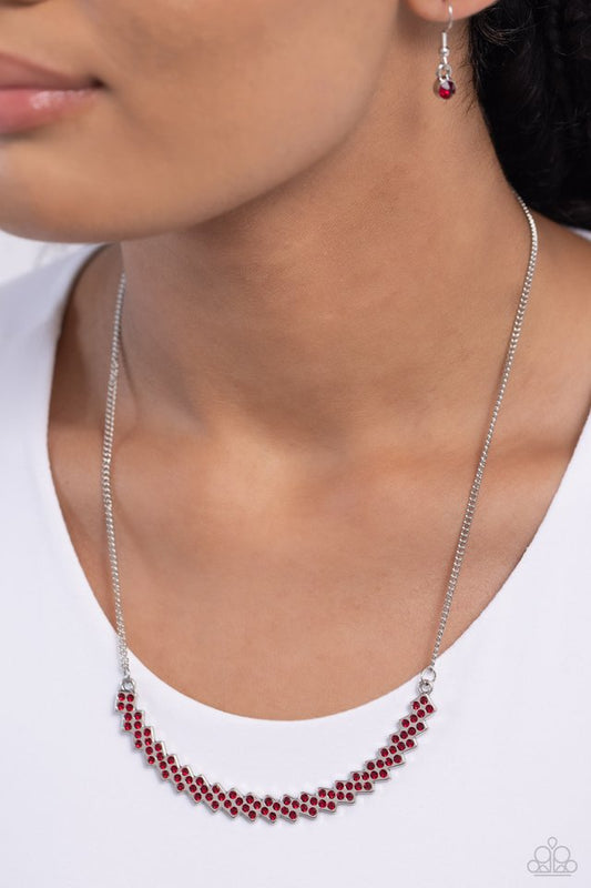 Dicey Demure - Red - Paparazzi Necklace Image