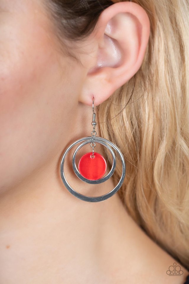 Mai Tai Tango - Red - Paparazzi Earring Image