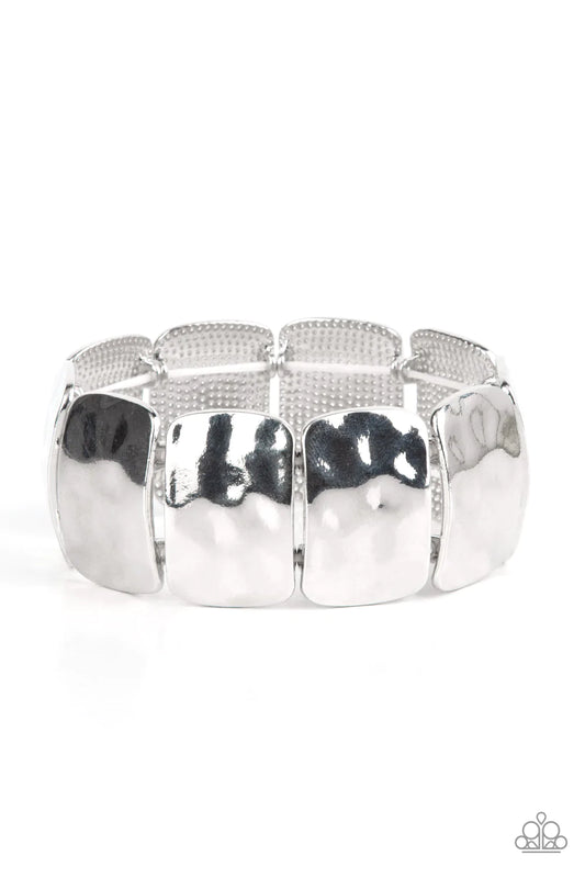 Pulsera Paparazzi ~ Molten Maverick - Plata