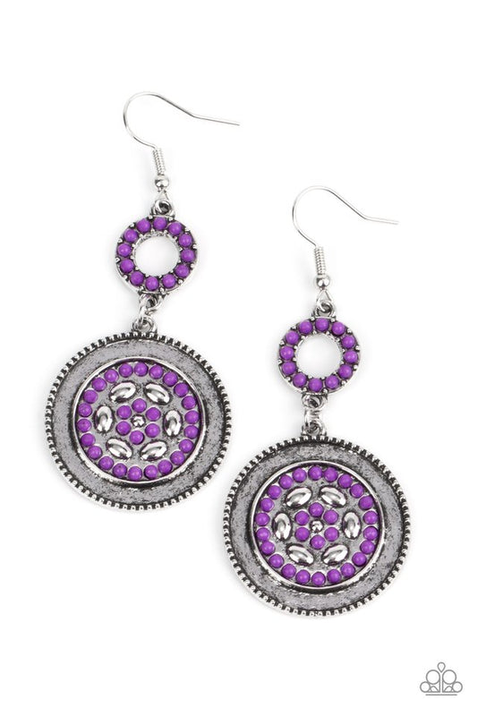 Meadow Mantra - Purple - Paparazzi Earring Image