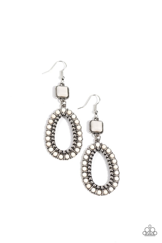 Napa Valley Luxe - White - Paparazzi Earring Image