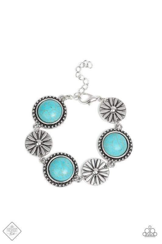 Pulsera Paparazzi ~ Parche de flores de Fredonia - Azul