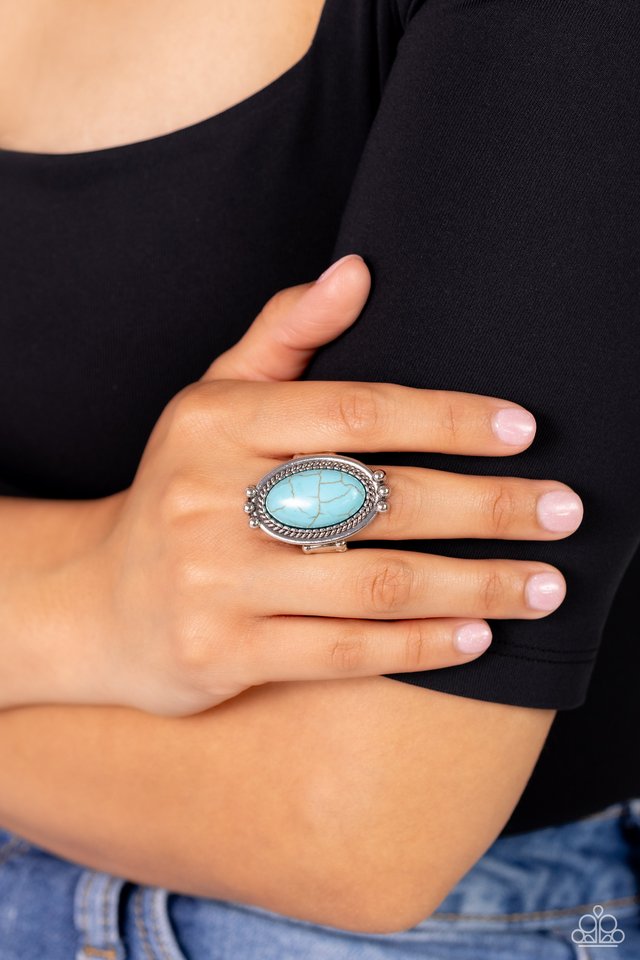 Lost in Sagebrush - Blue - Paparazzi Ring Image