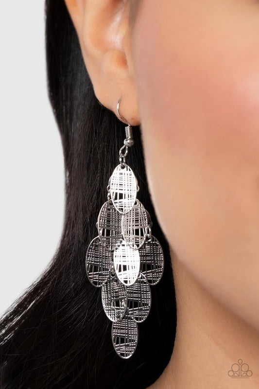 ​Cross It Off My List - Silver - Paparazzi Earring Image