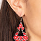 Colorfully Canopy - Red - Paparazzi Earring Image