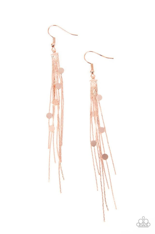 Cosmic Cascade - Copper - Paparazzi Earring Image
