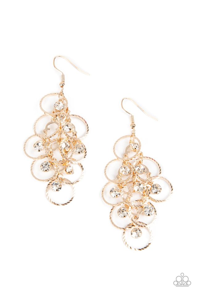 Head Rush - Gold - Paparazzi Earring Image