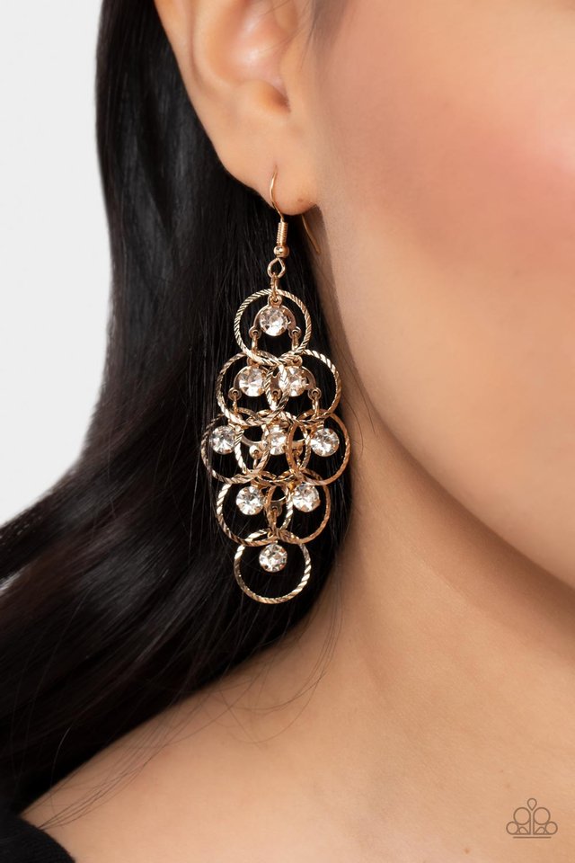 Head Rush - Gold - Paparazzi Earring Image