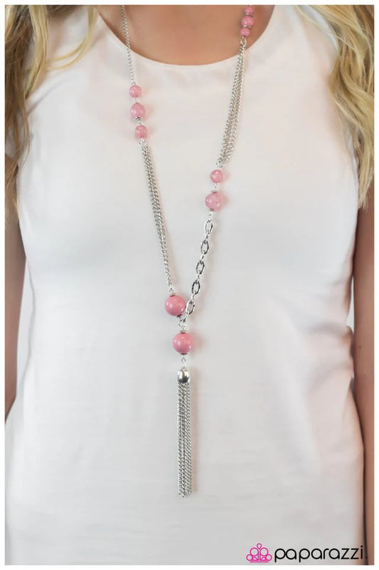 Paparazzi Necklace ~ How Low Can You Go? - Pink