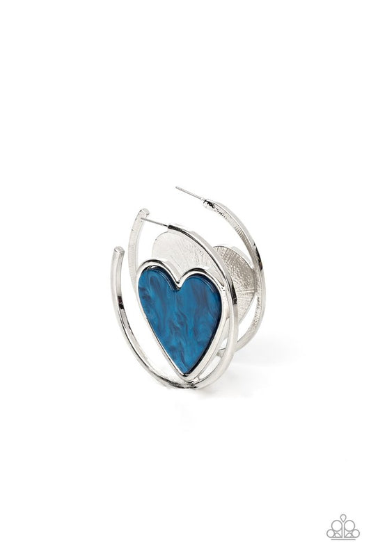 Smitten with You - Blue - Paparazzi Earring Image