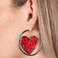 Smitten with You - Red - Paparazzi Earring Image