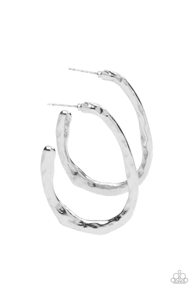 Paparazzi Earring ~ WARPED Speed - Silver